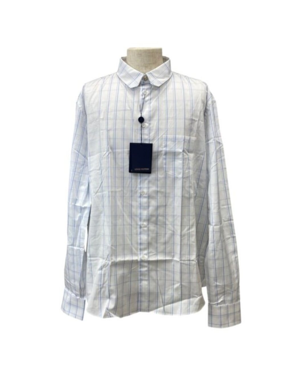 Louis Vuitton Shirt Long Sleeve Casual Check Cotton White